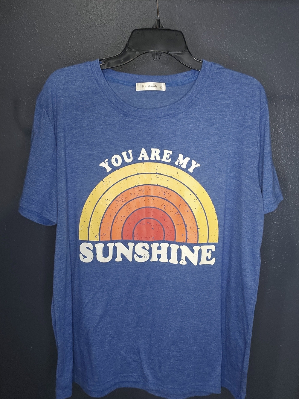 Women's Blue 'You Are My Sunshine' Short Sleeve Tee